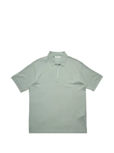 Selected Kristen Half-zip Knitted Polo Shirt In Green