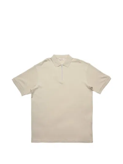 Selected Krister Zip-up Polo Shirt In Neutral