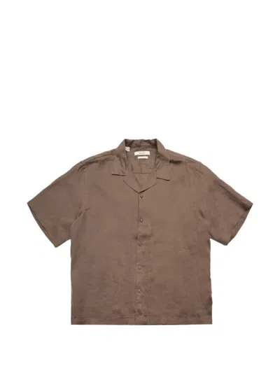 Selected Kylian Linen Shirt In Brown