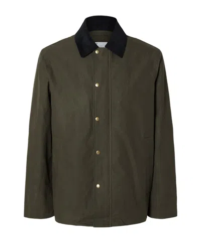 Selected Lapel Long Sleeve Casual Jacket In Green