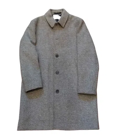 Selected Lapel Long Sleeve Coat In Gray