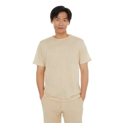 Selected Linen T-shirt In Neutral