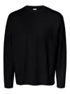Selected Long-sleeve Crew-neck T-shirt In Black