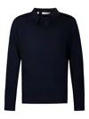 Selected Long-sleeve Polo-collar Sweater In Blue