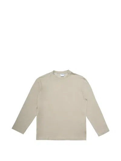 Selected Long-sleeves Crew-neck T-shirt In Brown