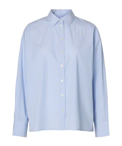 Selected Long-sleeved Shirt In Blue