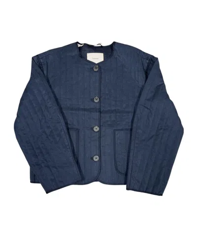 Selected Long-sleeved Single-breasted Jacket In Blue