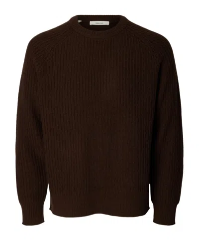 Selected Long-sleeved Sweater In Blue