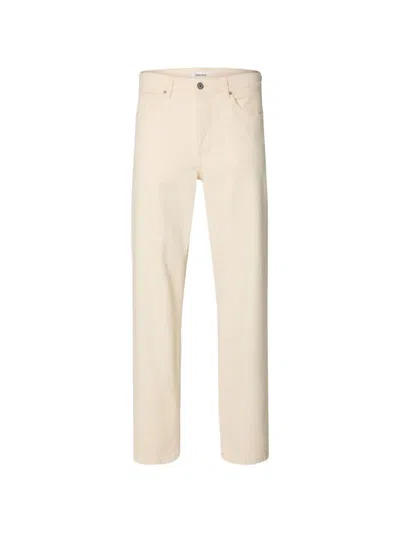 Selected Loose-fit Trousers In Neutral