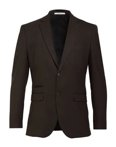 Selected Man Blazer Dark Brown Size 42 Recycled Polyester, Wool, Ecovero Viscose, Elastane