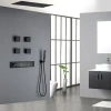 Selected Matte Black Digital Display Long Row Thermostatic Four-function Shower System In Matte Black
