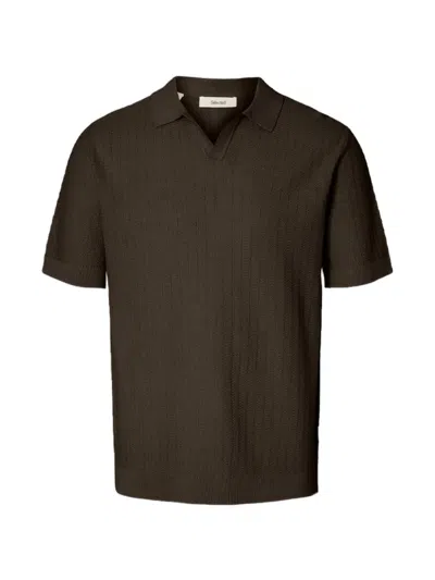 Selected Mattis Polo Shirt In Burgundy