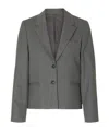Selected Melange Cropped Blazer In Gray