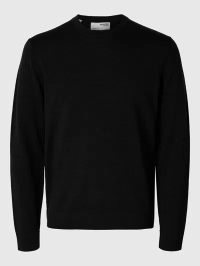 Selected Men's Neckline  Slhtray In Black