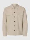 Selected Flap-pocket Buttoned Overshirt In Neutral