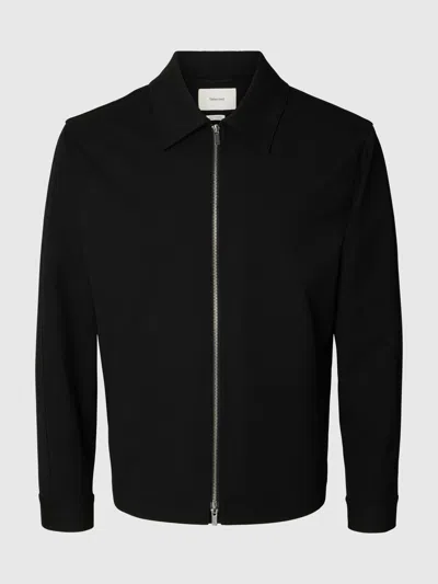 Selected Men's Overshirt  Regular Finn Zip In Black