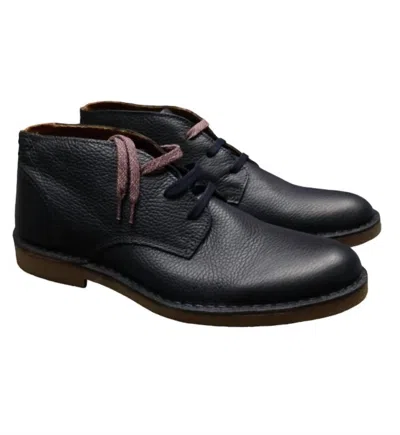 Selected Men's Royce Desert Leather Boot In Dark Navy In Black