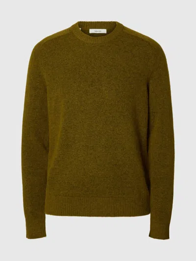 Selected Men's Sweater  Rai Ls Knit Reg Crew Neck In Green
