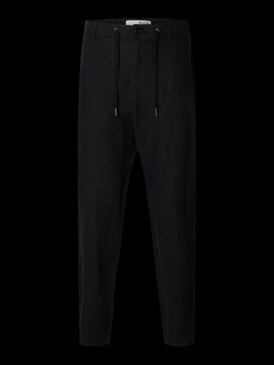 Selected Men's Trousers  1609 Slh180 Relax Cropped Black In Multi
