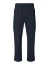 Selected Drawstring-waist Trousers In Blue