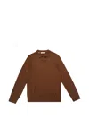 Selected Merino Wool Pullover In Brown