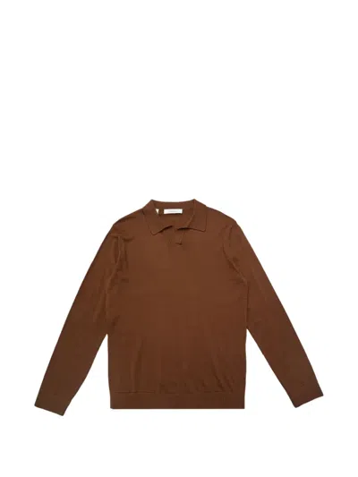 Selected Merino Wool Pullover In Brown