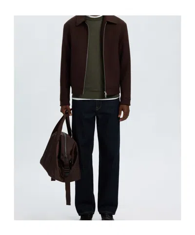 Selected Merino Wool Pullover In Brown