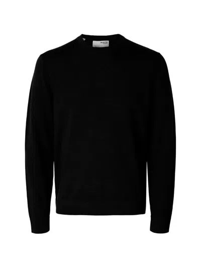 Selected Merino Wool Sweater In Black