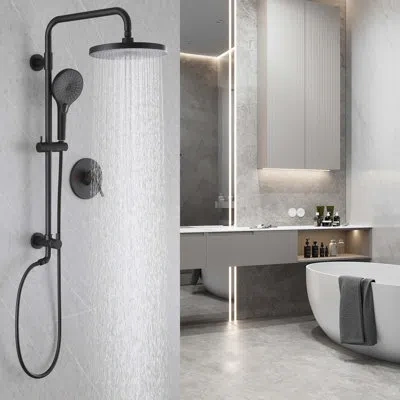Selected Multi Function Shower Faucet With Rough-in Valve In Matte Black