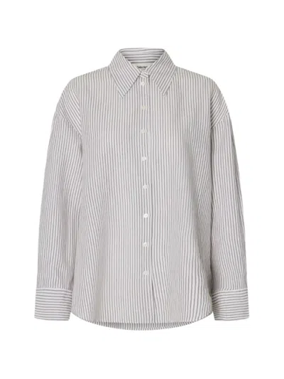 Selected Oversized Linen-blend Shirt In White
