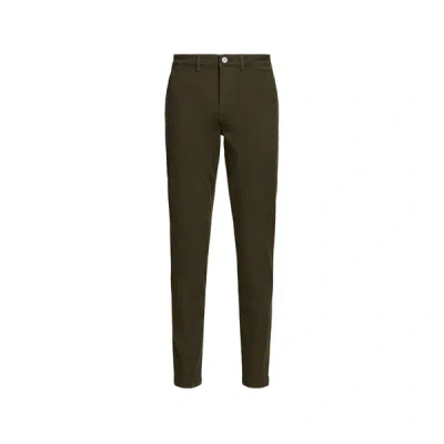 Selected Pantalon Slim En Coton Organique Mélangé In Green