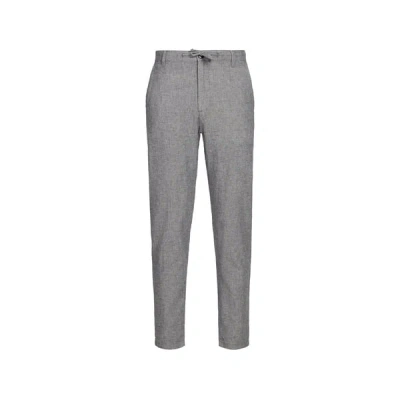 Selected Pantalon Slim Et Fuselé En Lin Mélangé In Gray