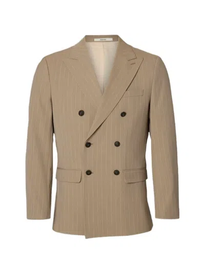 Selected Pinstriped Blazer In Brown