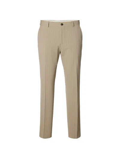 Selected Pinstriped Trousers In Brown