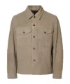 Selected Pockets Button Suede Jacket In Brown