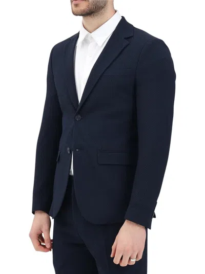 Selected Polyester Viscose Elastane Slim Fit Jacket In Blue