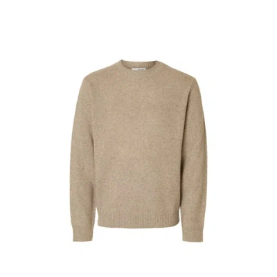 Selected Pull En Laine Mélangée In Neutral
