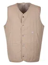 Selected Quilted Button Gilet In Brown