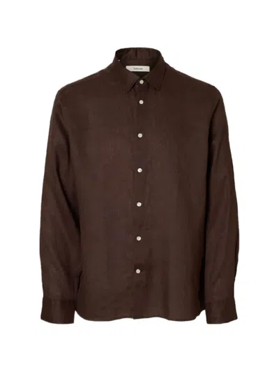 Selected Regkylian Linen Shirt In Brown
