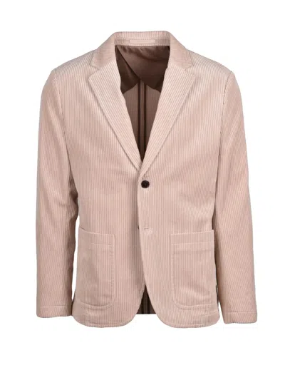 Selected Rounded Velvet-finished Jacket With Button Closure In Multi