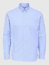Selected Shirt Oxford Man  Oxford Basic Celeste In Blue