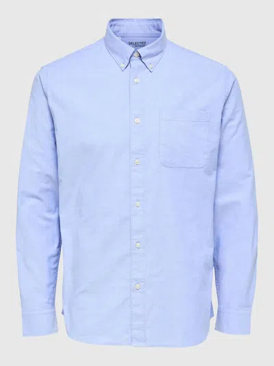 Selected Shirt Oxford Man  Oxford Basic Celeste In Blue