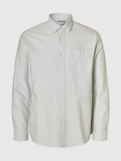 Selected Shirt Oxford Man  Rigata Regular Fit Pure Cashmere In Neutral