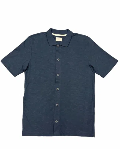 Selected Short Sleeve Polo Shirt In Dark Sapphire In Blue