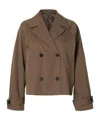 Selected Double-breasted Jacket In Brown
