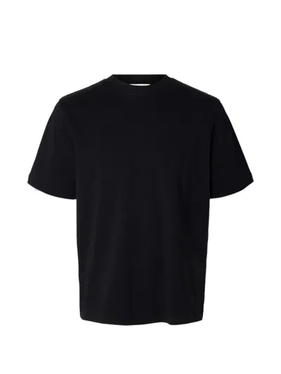 Selected Short-sleeve Cotton T-shirt In Black