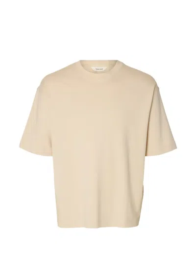 Selected Short-sleeve T-shirt In Neutral