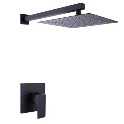 Selected Shower Faucet With Rough-in Valve In Matte Black