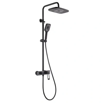 Selected Shower System With Rough-in Valve In Matte Black