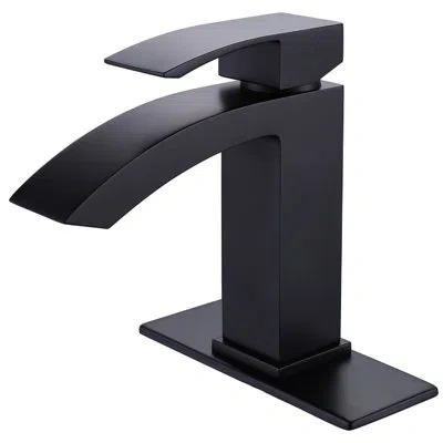 Selected Sigle Handles Deck Mounted Bathroom Sink Faucet With Deck Plate In Matte Black